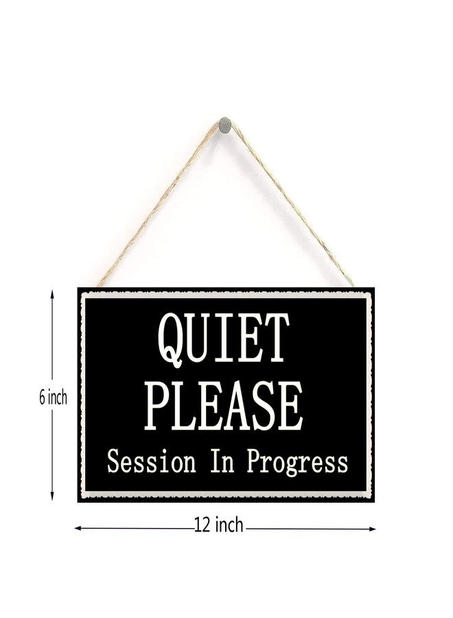 Henntile Quiet Please Session in Progress Functional Small Office/Home Treatment Room Hanging Door Sign 12 inch by 6 inch - Image 2